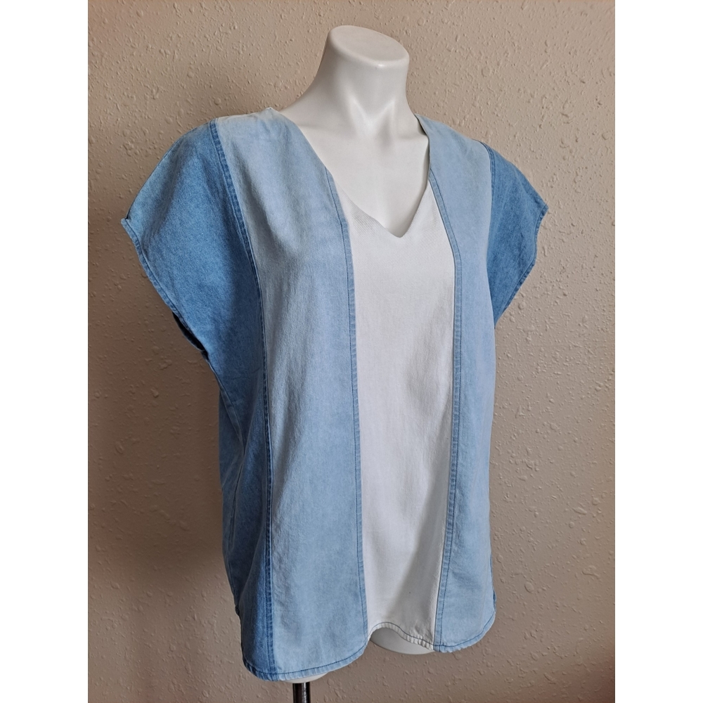 🆕️The Nines Colorblock Jean Top